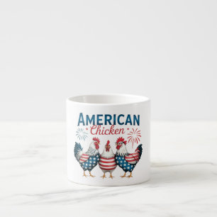 4. Juli Patriotisches Amerikanisches Hühnerdesign Espressotasse