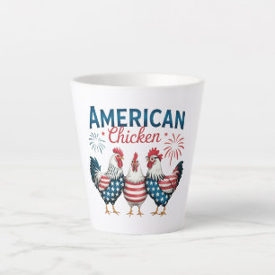4. Juli Patriotisches Amerikanisches Hühnerdesign Milchtasse