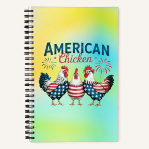 4. Juli Patriotisches Amerikanisches Hühnerdesign Notizblock