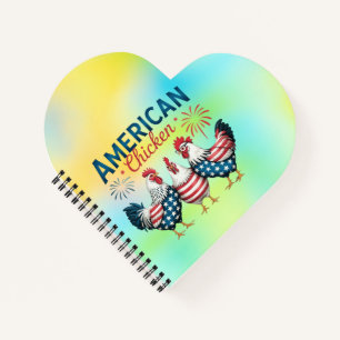 4. Juli Patriotisches Amerikanisches Hühnerdesign Notizblock