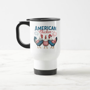 4. Juli Patriotisches Amerikanisches Hühnerdesign Reisebecher