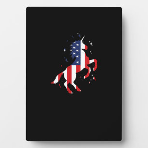 4. Juli Patriotisches Einhorn USA-Flagge Für Mädch Fotoplatte