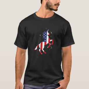 4. Juli Patriotisches Einhorn USA-Flagge Für Mädch T-Shirt