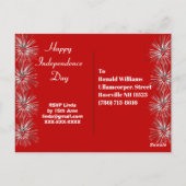 4. Juli Patriotisches Firecracker Party Einladung Postkarte (Rückseite)