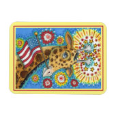 4. JULI PATRIOTISCHES GIRAFFE & FIREWORKS Niedlich Magnet (Horizontal)