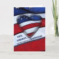 4. Juli Patriotisches Herz - Amerikanische Flagge