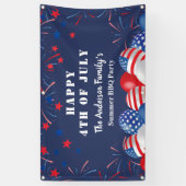 4. Juli Patriotisches Individuelle Name Party Banner (Vertikal)