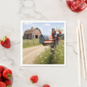 4. Juli Patriotisches LandMailbox Serviette (Beispiel)