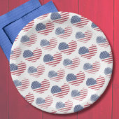4. Juli Patriotisches Party Amerikanische Flagge Pappteller