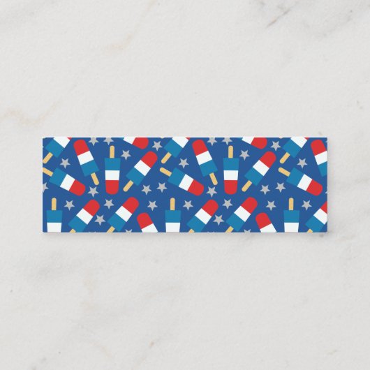 4. Juli Patriotisches Popsicles-Lesezeichen Mini Visitenkarte (Rückseite)