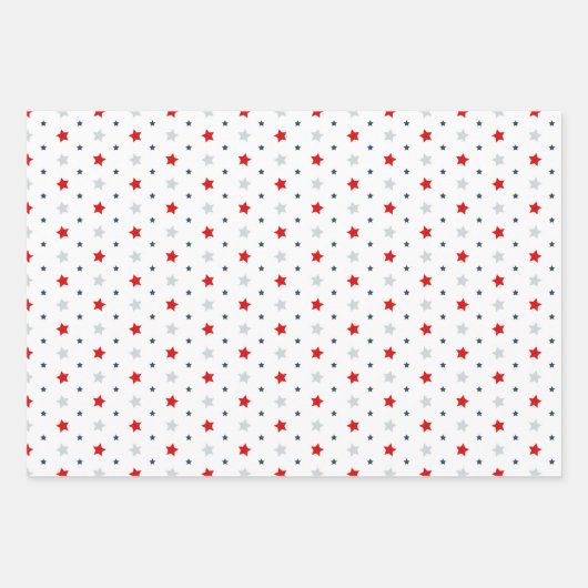 4. Juli Patriotisches Rotes Weiß & Blaue Sterne Geschenkpapier Set (Vorderseite 2)