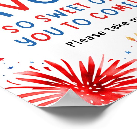 4. Juli Patriotisches Rotes Weiß und Blauer Favori Poster (Ecke)