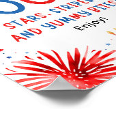 4. Juli Patriotisches Rotes Weiß und Blaues Lebens Poster (Ecke)