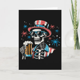 4. Juli Patriotisches Skelett Lustige USA-Party Da Karte