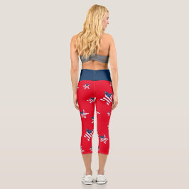 4. Juli patriotisches US-amerikanisches Flaggensta Capri Leggings
