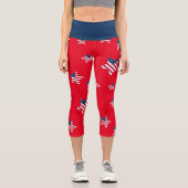 4. Juli patriotisches US-amerikanisches Flaggensta Capri Leggings (Vorderseite)