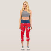 4. Juli patriotisches US-amerikanisches Flaggensta Capri Leggings (Vorderseite)