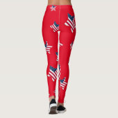 4. Juli patriotisches US-amerikanisches Flaggensta Leggings (Rückseite)