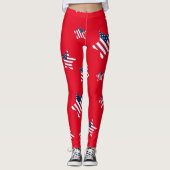 4. Juli patriotisches US-amerikanisches Flaggensta Leggings (Vorderseite)