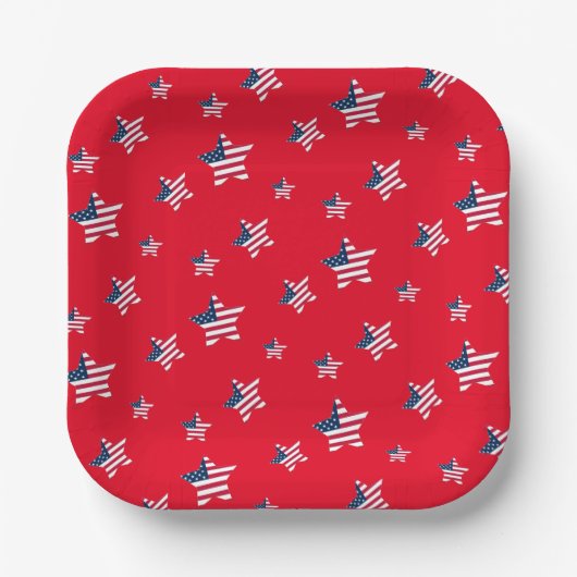 4. Juli patriotisches US-amerikanisches Flaggensta Pappteller (Vorderseite)