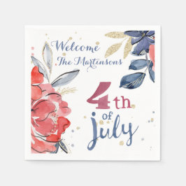 4. Juli Personalisiert Stilvolles Party Serviette