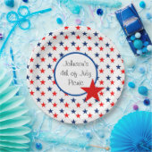 4. Juli Personalize Text Patriotic Picnic Pappteller (Party)