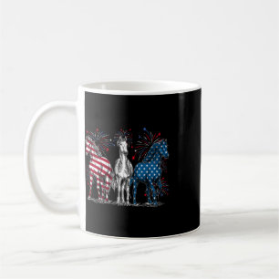 4. Juli Pferdeliebhaber Rot Weiß Und Blau Americ Kaffeetasse