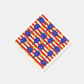 4. Juli Pickleball Rot Weiß Gelbe Balls Serviette (Ecke)