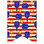 4. Juli Pickleball Rot Weiß Gelbe Balls Wimpelkette (Erste Fahne)