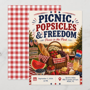 4. Juli-Picknick-Einladung – Patriotische Freiluft Einladung