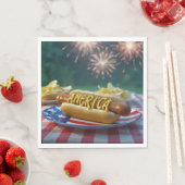 4. Juli-Picknick mit Feuerwerk Serviette (Beispiel)