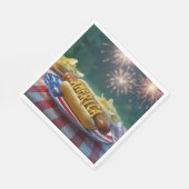 4. Juli-Picknick mit Feuerwerk Serviette (Ecke)