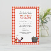 4. Juli Picnic/Cookout Einladung (Stehend Vorderseite)