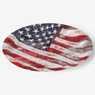 4. Juli Picnic Paper Teller, American Flag Pappteller