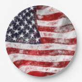 4. Juli Picnic Paper Tellers, American Flag Pappteller (Vorderseite)
