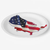 4. Juli Picnic Paper Tellers, USA Map, Flag Pappteller (Schrägansicht)