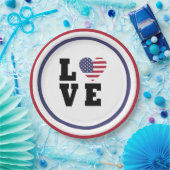 4. Juli Picnic, Red Blue White Patriotic Party Pappteller (Party)