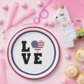 4. Juli Picnic, Red Blue White Patriotic Party Pappteller (Party)