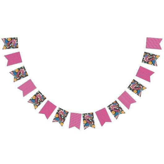 4. JULI PINK FLAMINGO, BIRD BUNTING BANNER (Alle)