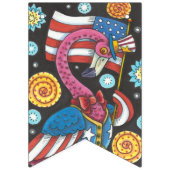 4. JULI PINK FLAMINGO, BIRD BUNTING BANNER (Erste Fahne)