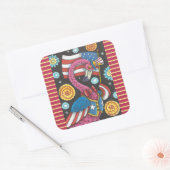 4. JULI PINK FLAMINGO STICKERS Square * Blatt (Umschlag)