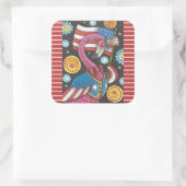 4. JULI PINK FLAMINGO STICKERS Square * Blatt (Tasche)
