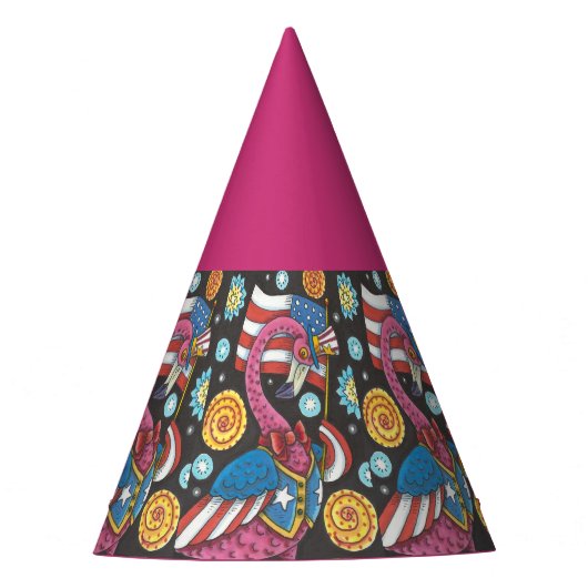 4. JULI PINK FLAMINGO, URLAUB BIRD PARTY HAT PARTYHÜTCHEN (Vorderseite)