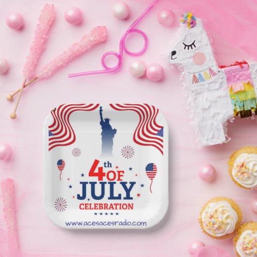 4. Juli-Platz Pappteller (Party)