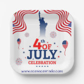 4. Juli-Platz Pappteller (Vorderseite)