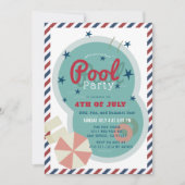 4. Juli Pool Party Einladung (Vorderseite)