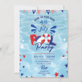 4. Juli Pool Party Einladung Editable Swim (Vorderseite)