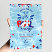 4. Juli Pool Party Einladung Editable Swim