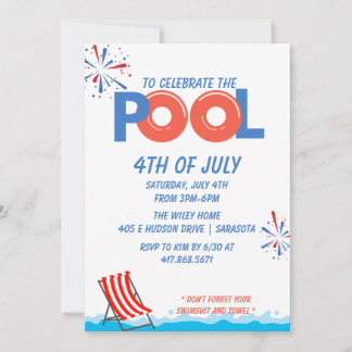 4. Juli Pool Party Save The Date