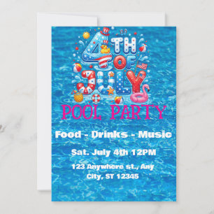 4. Juli-Poolparty-Einladung Einladung